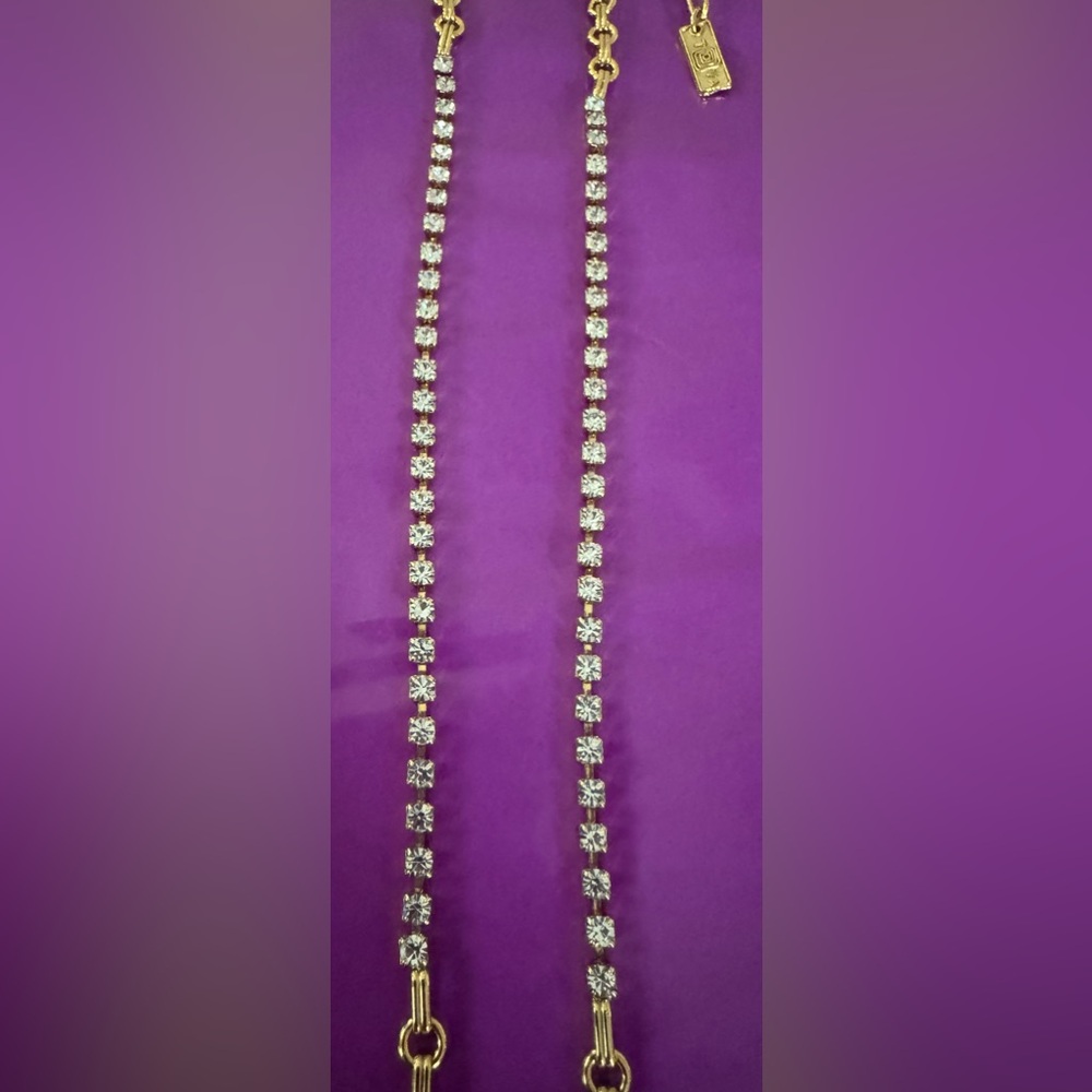 TOVA NEW Navi Gold Necklace w/ Emerald, Green & Clear High Quality Crystals - Picture 9 of 16